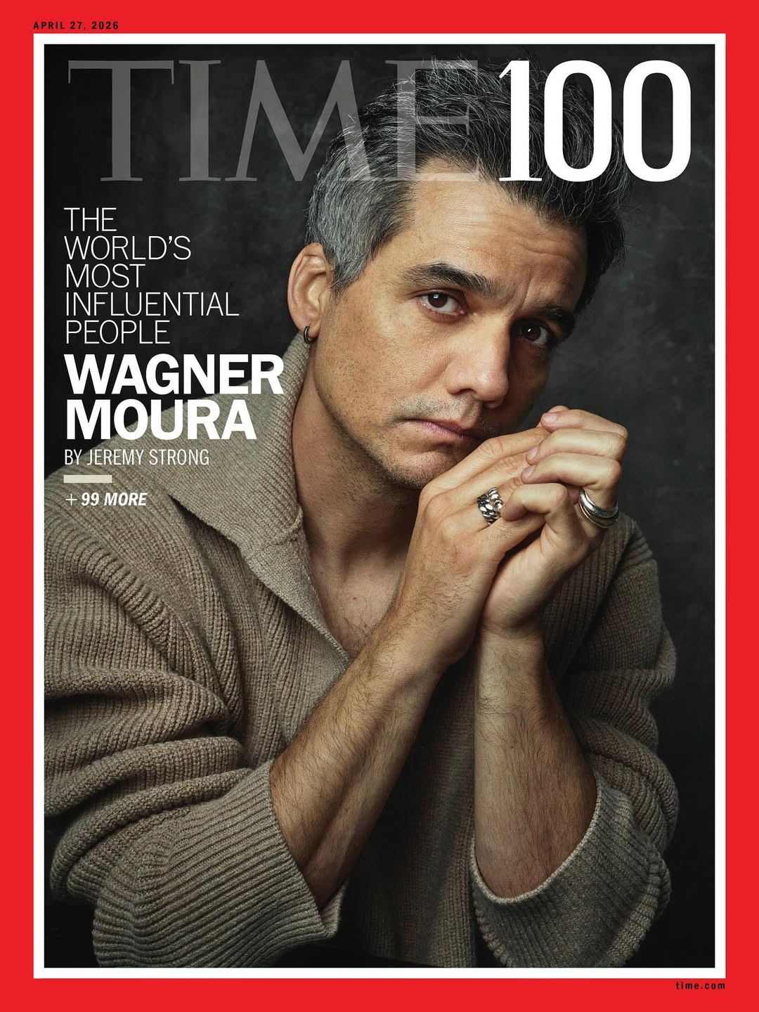 Wagner Moura entra na lista da revista 'Time' das 100 pessoas mais influentes do mundo e estampa uma das capas