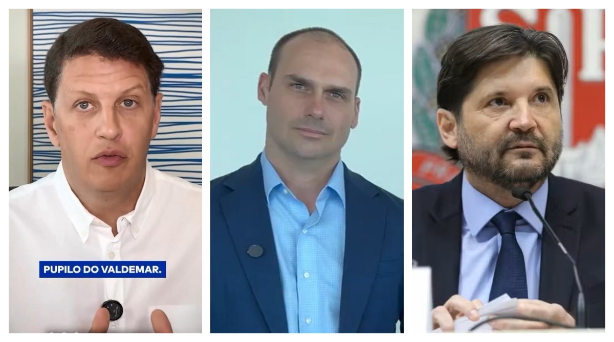 Eduardo Bolsonaro discute com Ricardo Salles e chama de 'calúnia' acusação sobre receber dinheiro para apoiar André do Prado